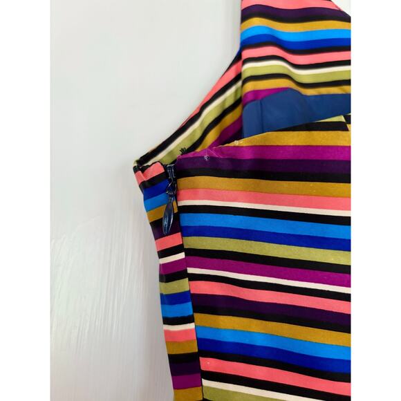 Tracy Reese Multicolor Striped Silk Party Cocktail Dress— Size XS / Small - Picture 5 of 6